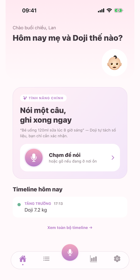 Màn hình chính của Doji Care